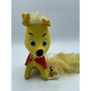 Herman Pecker Poodle Dog Stuffed Plush Vintage toy Yellow Red Cape W/TAG